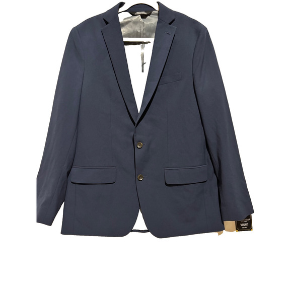 New Haggar Men’s Premium Stretch Blazer Suit Jacket Blue Slim Fit 42L work Class - Picture 1 of 12